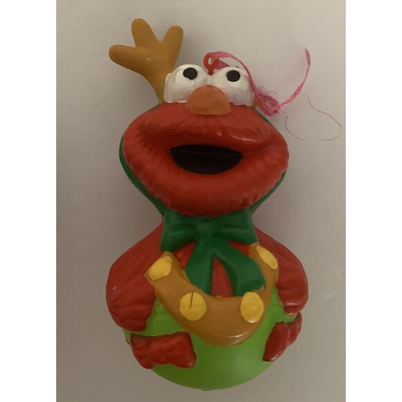 Cookie Monster Elmo Christmas Ornaments Vintage 90's Sesame Street Lot of 2 READ - Picture 3 of 16